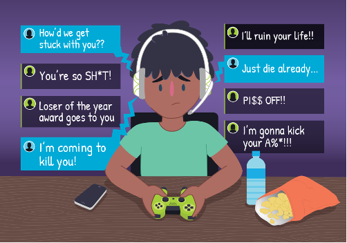 Young person being bullied online