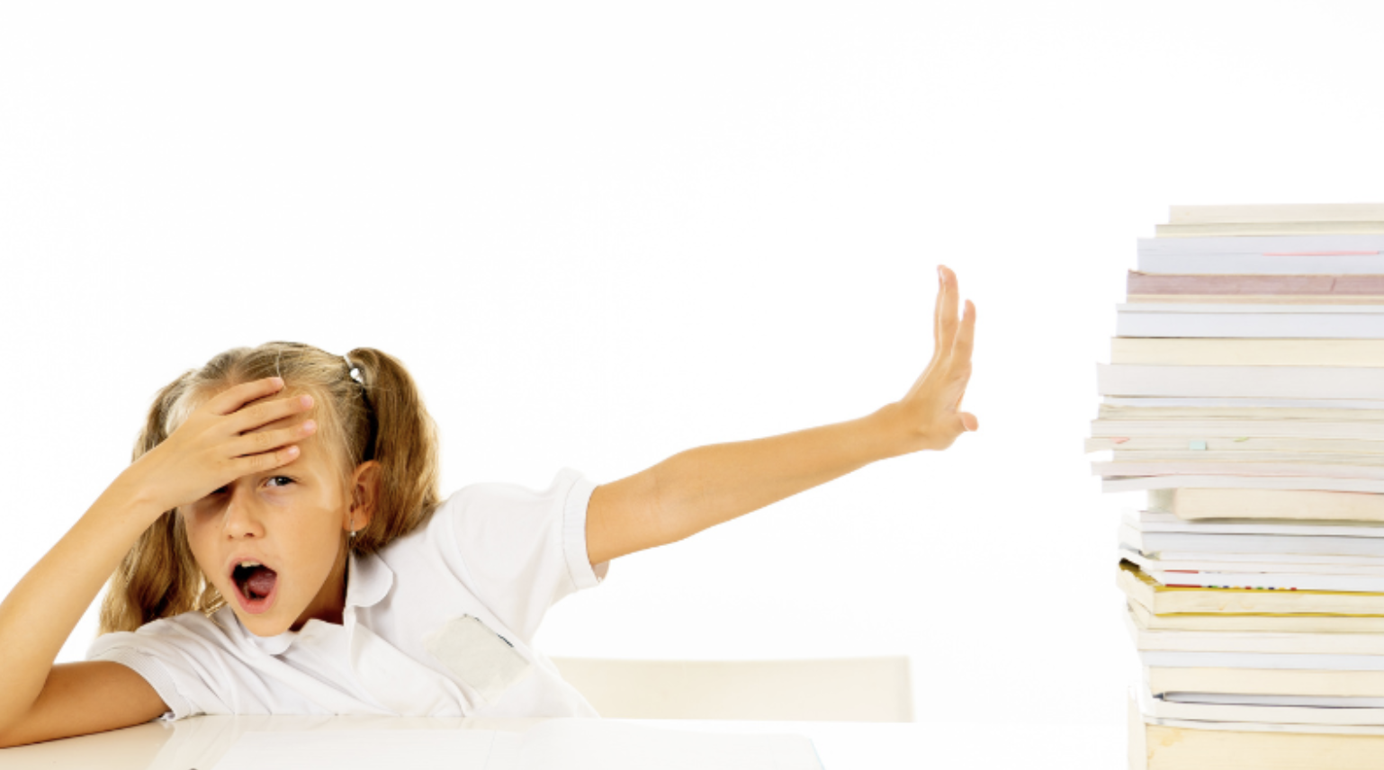 Young girl looking overwhelmed